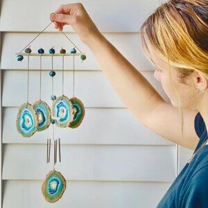 NEW Make Your Own Clay Geode Wind Chime DIY Craft Kit CHRISTMAS GIFT Stocking St